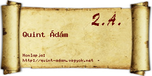Quint Ádám névjegykártya